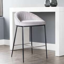 Полубарный стул Barkley серый микровелюр