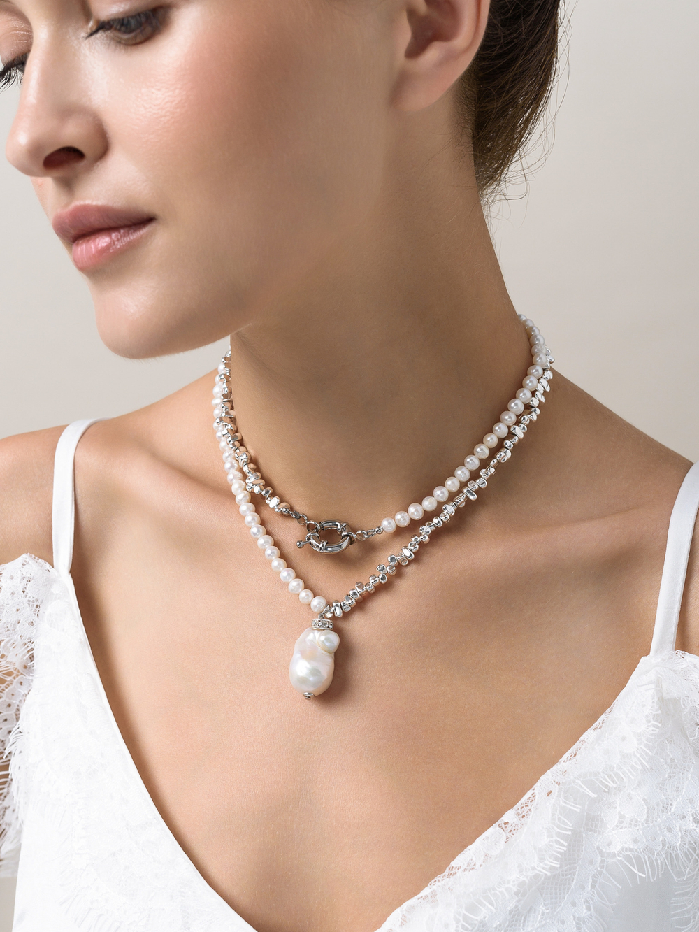 Колье Pearl Old Money Silver