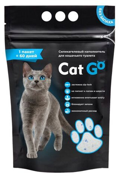 Наполнитель Cat Go для кошачьего туалета, силикагель, 3,5 кг (8 л)