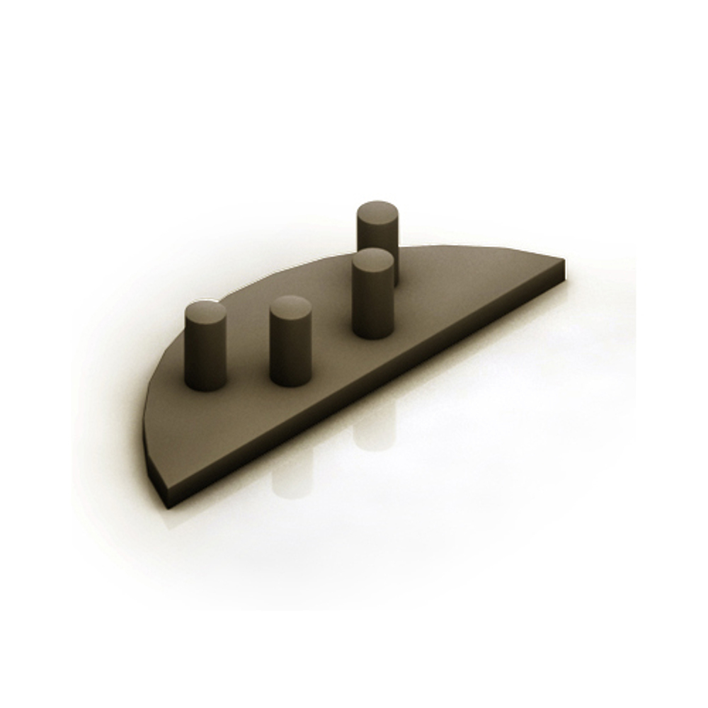 Заглушка для однополозной нижней направляющей, пластик, шампань матовая (AS0022) Aristo