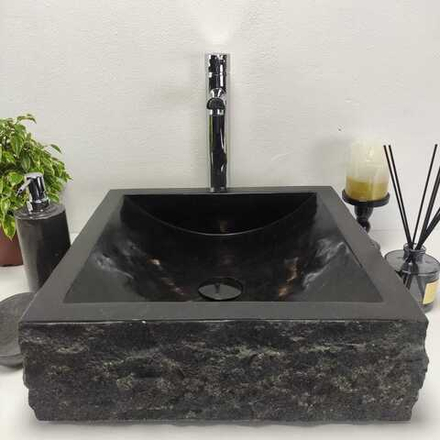Раковина из андезита Square black SA-60958 40*40*13