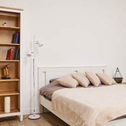 ULM-T600 2х6W-4500K-DIM WHITE Торшер напольный светодиодный. 2х6W. Сенсорный выключатель. Диммер. Белый. ТМ Uniel