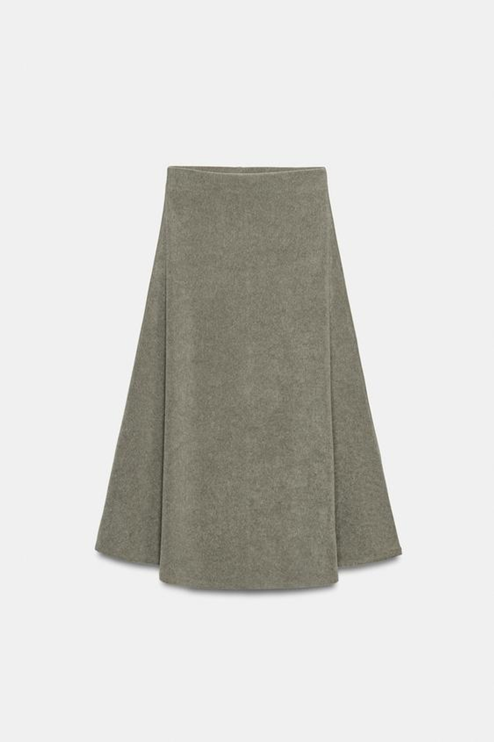 ZARA ЮБКА ИЗ МЯГКОЙ ТКАНИ, СВЕТЛО-ОЛИВКОВЫЙ