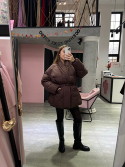 Пуховик Жасмин горький шоколад