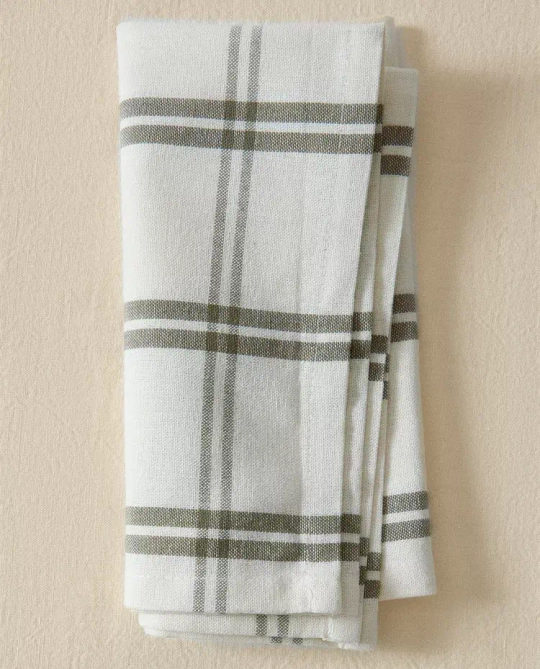 ZARA HOME ХЛОПКОВАЯ САЛФЕТКА (НАБОР ИЗ 2 ШТ.), ЗЕЛЕНЫЙ