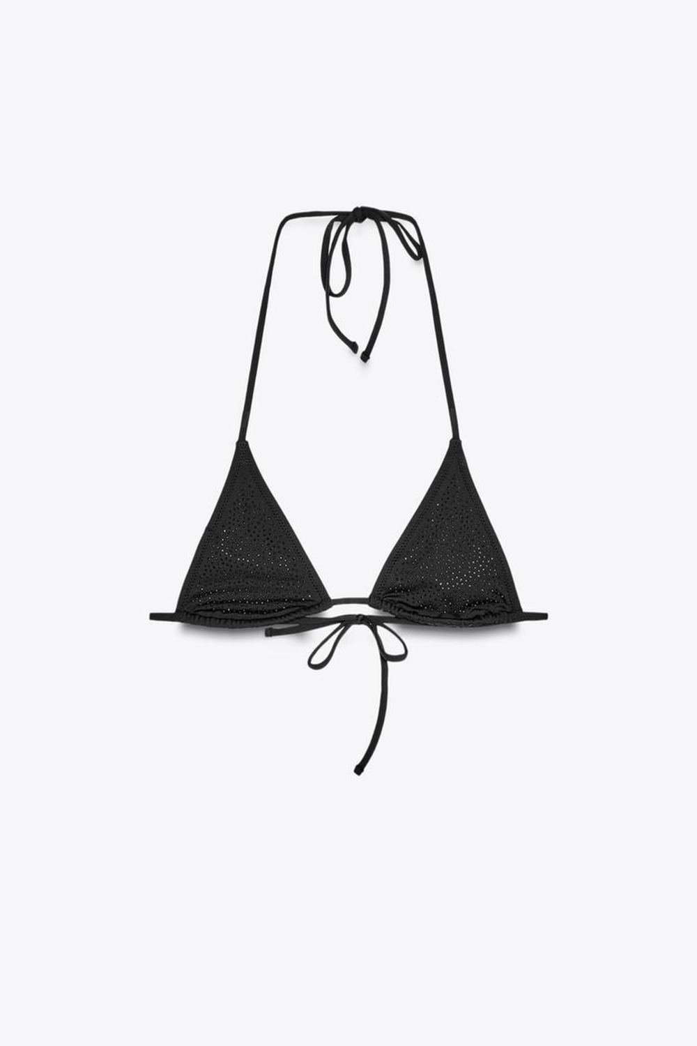 ZARA ТОП БИКИНИ С ТРЕУГОЛЬНЫМИ ЧАШКАМИ И СТРАЗАМИ, ЧЕРНЫЙ