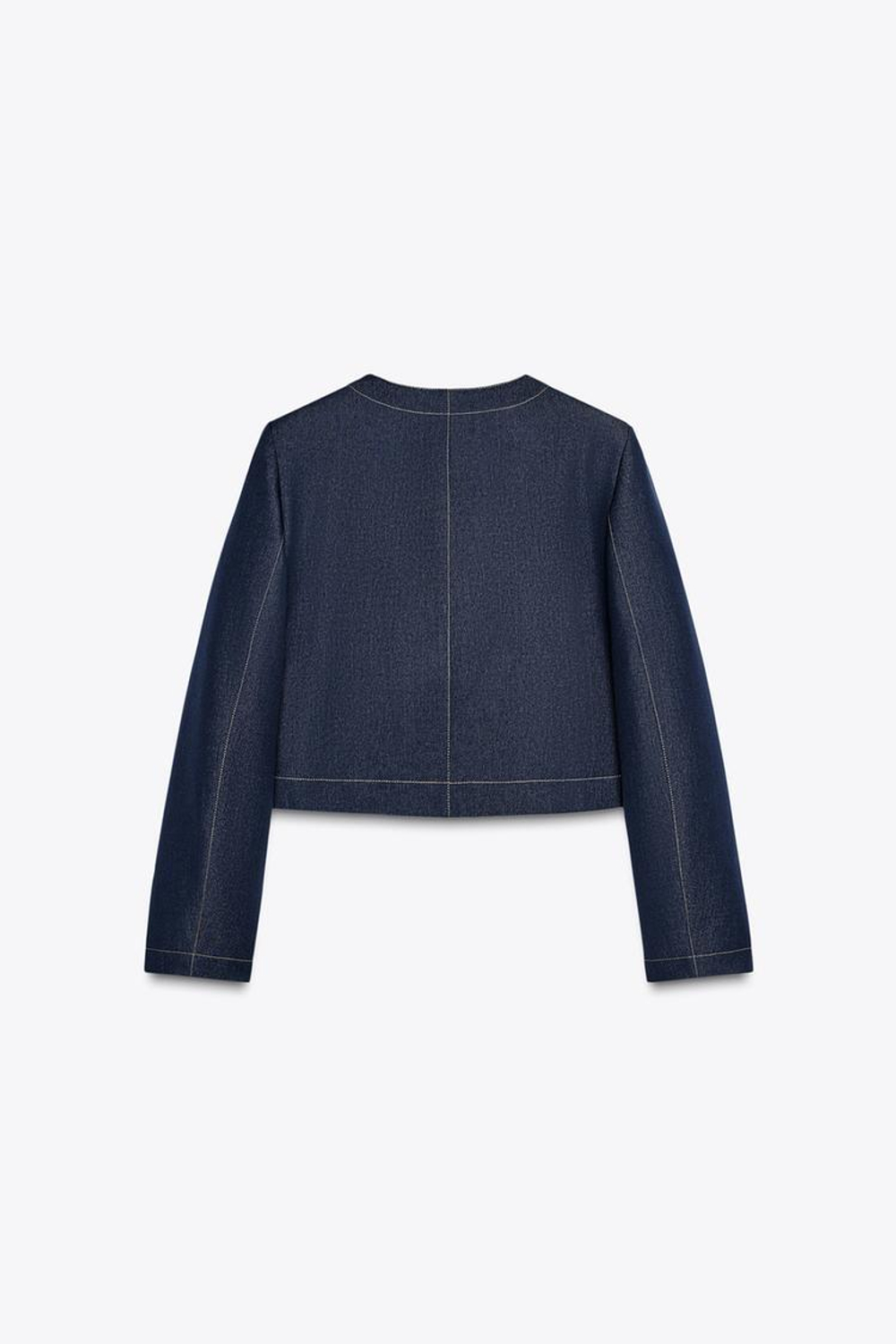 ZARA КАРДИГАН С КОНТРАСТНОЙ СТРОЧКОЙ, ИНДИГО