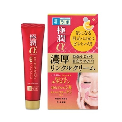 Крем против морщин для области вокруг глаз и носогубных складок Rohto Hada Labo Gokujyun Alpha Special Wrinkle Cream 30г