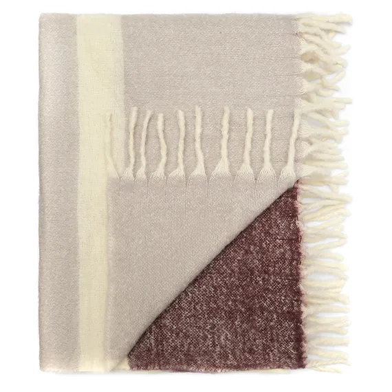 Плед мохеровый over horizon цвета марсала из коллекции trendy ruffles, 130х180 см