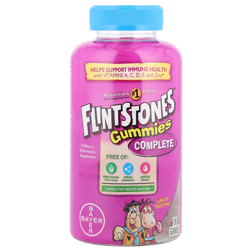 Flintstones, полноценный комплекс мультивитаминов для детей с витаминами A, C, D, E и цинком, 180 жевательных таблеток