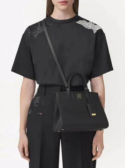 Кожаная сумка Burberry Mini Frances черный