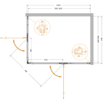 Душевой уголок Cezares Liner 120x90 R LINER-AH-2-120/90-C-Cr-R профиль Хром стекло прозрачное