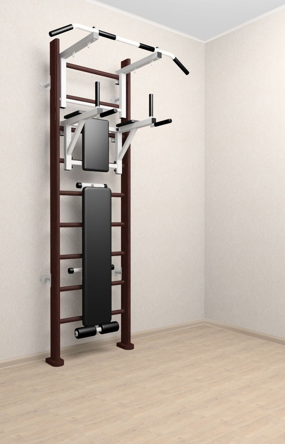 Деревянная шведская стенка Sv Sport 905в (Турник стандарт/Брусья/Скамья)