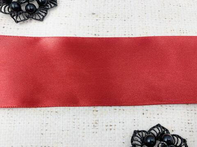 Лента атласная, ш. 5 см, тёмно-красный