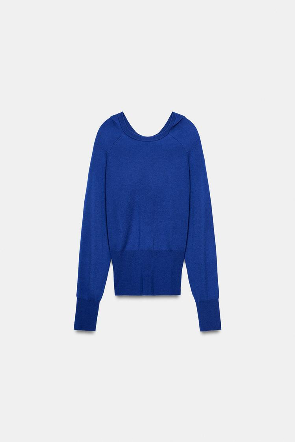 ZARA СВИТЕР С КАПЮШОНОМ, ЯРКО-СИНИЙ