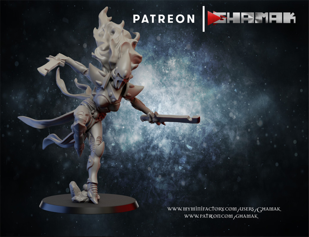 Aeldari Craftworlds Howling Banshees Воющая Баньши №4 миниатюра для dnd, днд, pathfinder, фентези, Настольная игра, НРИ, Варгейм, РПГ