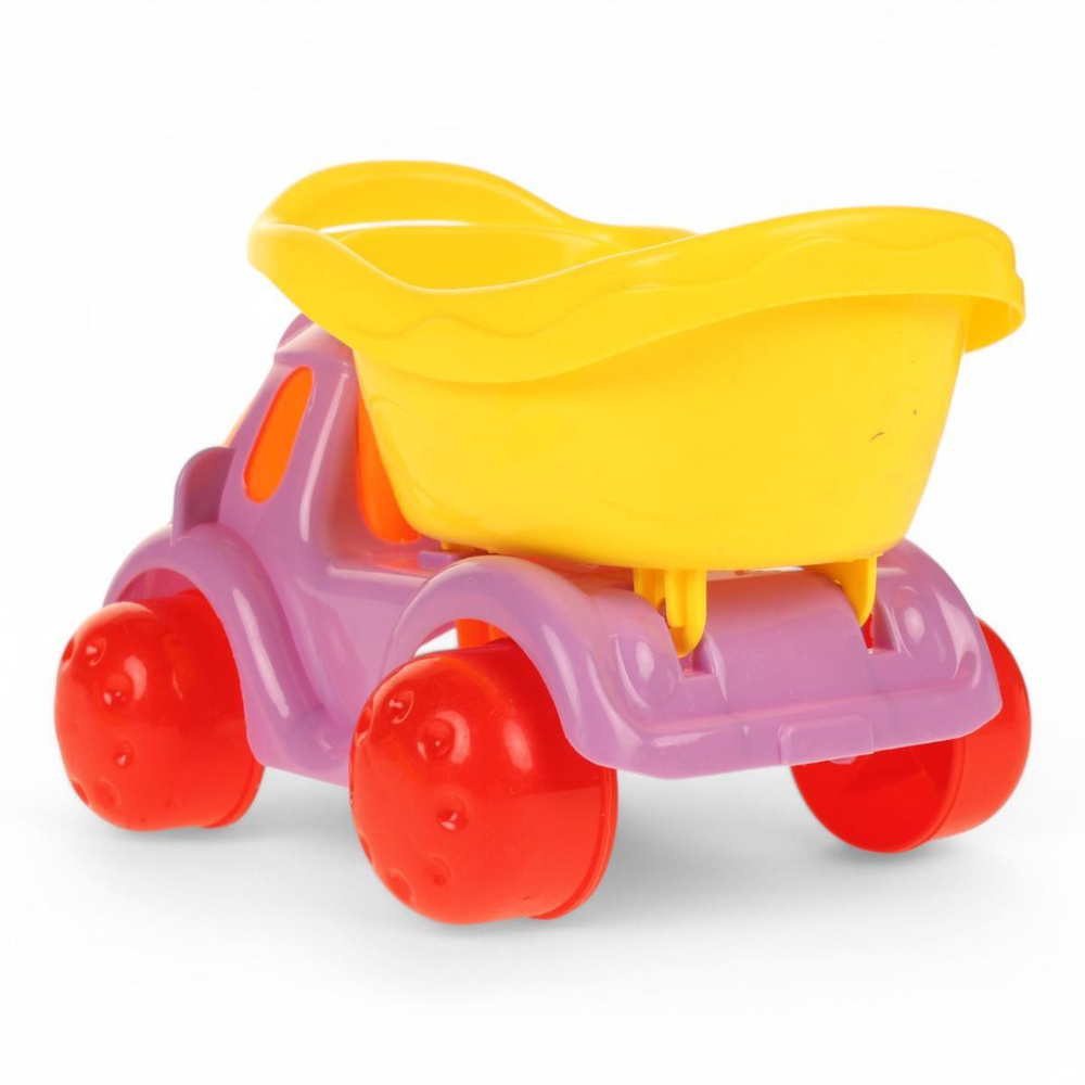 Набор для игры в песок с машинкой (8предм.) лейка,совок,грабли,форм,сет.C150