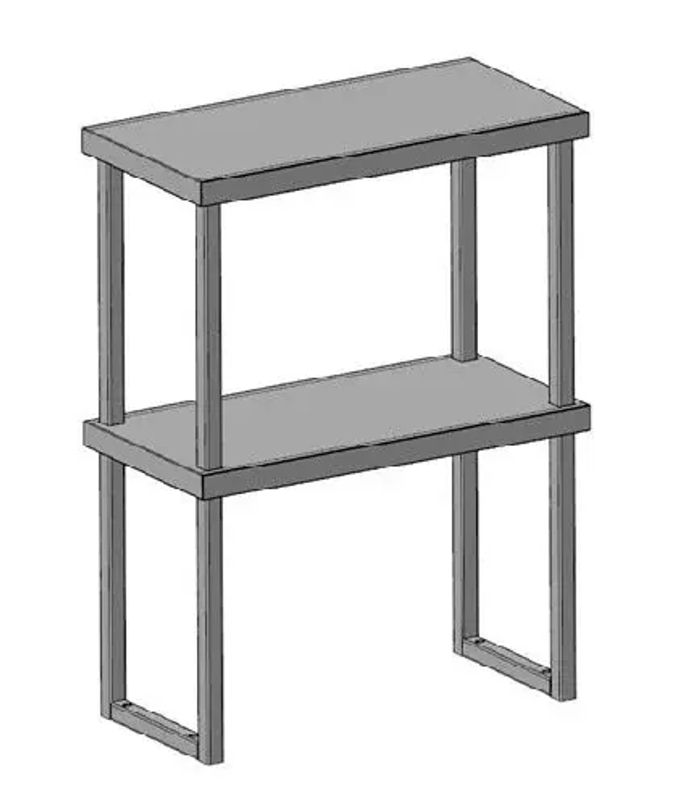 Полка-надстройка к столу произв. GPsteel ПНн 2/900/300/800, п, 66414, каркас разборный-труба 25*25