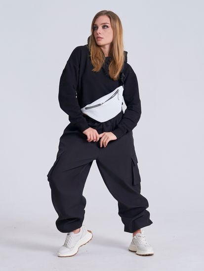 Женская и мужская кожаная сумка "Бананка" цвет белый!