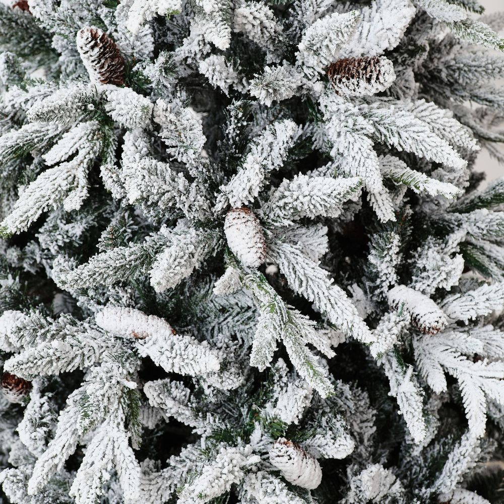 Заснеженная елка с гирляндой встроенной «ile Grande» (Литая+пвх) от 1,8 м до 2,4 м