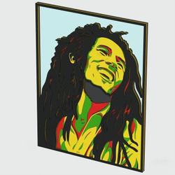 3D Картина по номерам из дерева Боб Марли, 38x50 см