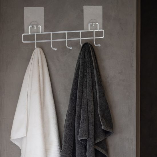 Вешалка с 5 крючками с креплением "SMART STICKER" Besser BS 0177 ( 31,5х4,5х8,5 см) хромированная