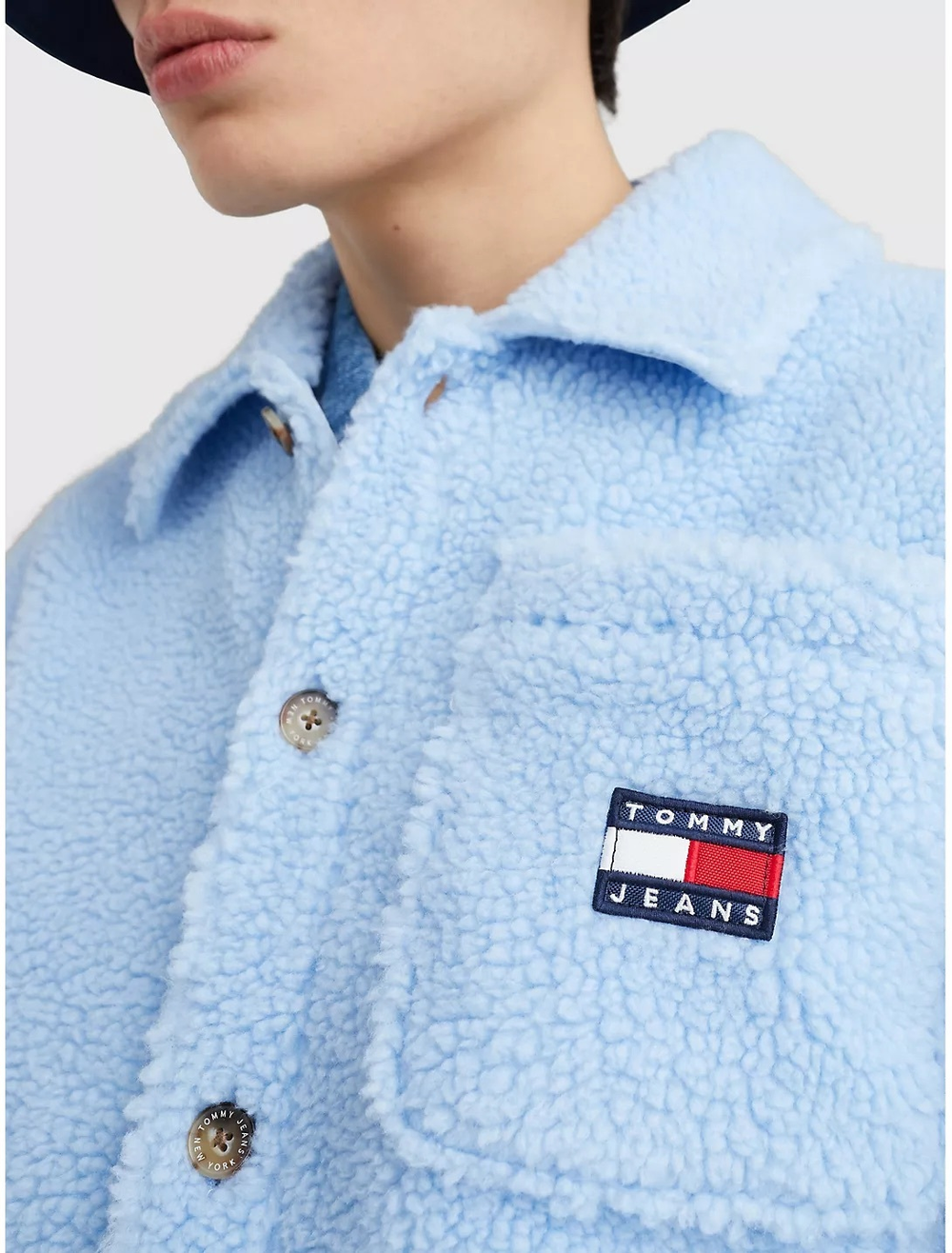 Куртка-шерпа Tommy Jeans Solid Overshirt Pearly Blue