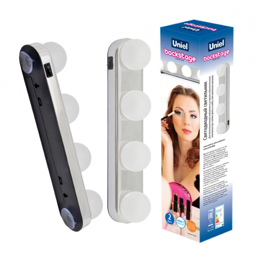 ULM-F54-2W-4000K-4AA IP20 CHROME Светильник светодиодный на батарейках 4AA не в-к. Серия Backstage. Белый свет 4000K. Хром. TM Uniel