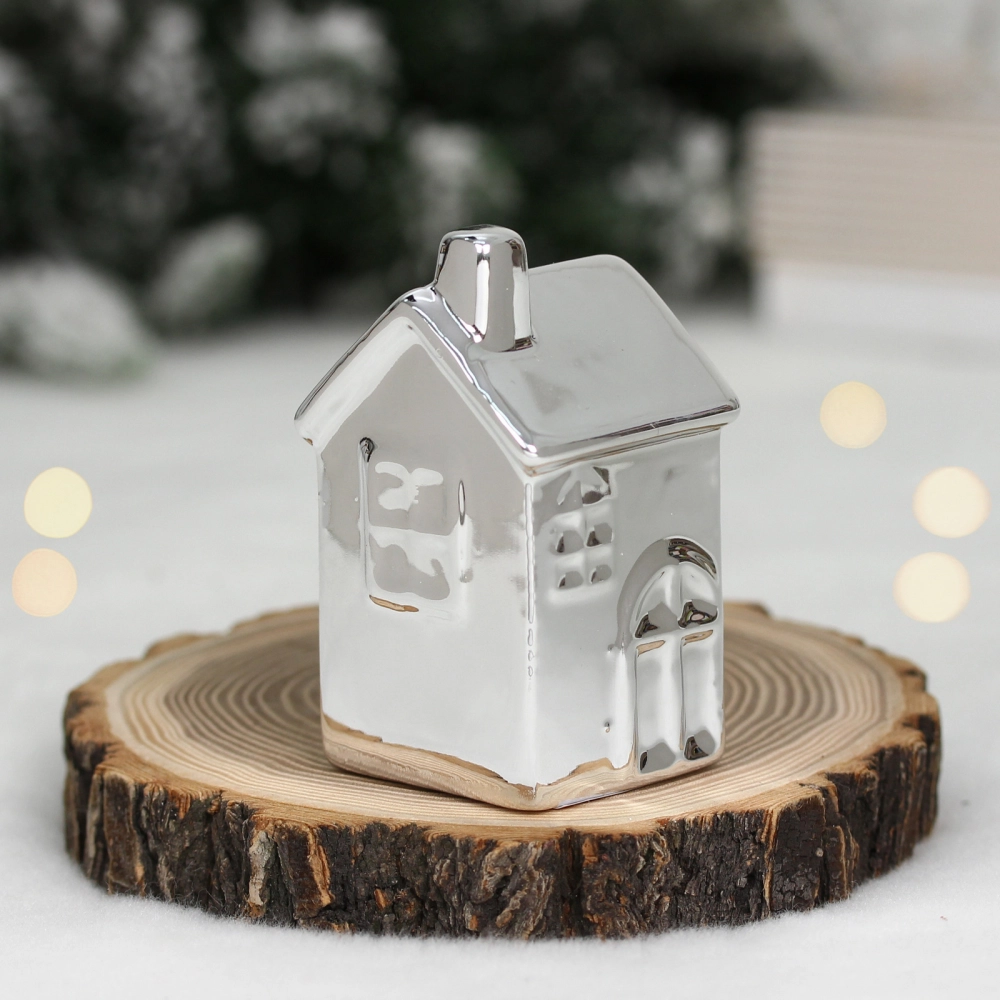 Украшение новогоднее GLOSS «Мой домишко» 3.5*4*6 см, Серебро