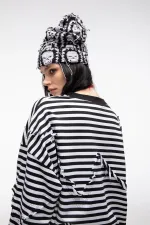 Купить Лонгслив Kraizy Stripes В полоску черно-белый Лонгслив Kraizy Stripes В полоску черно-белый