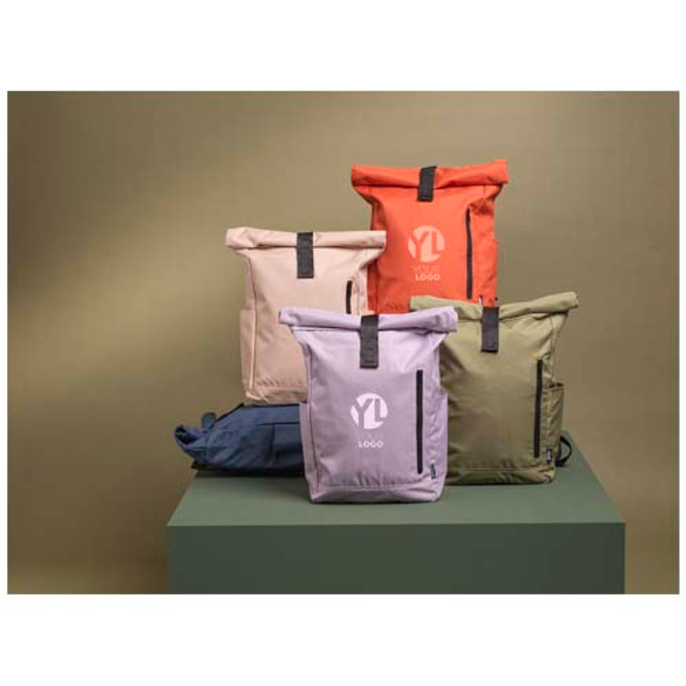 Рюкзак Byron 15,6" объемом 18 л со скручиваемым верхом, изготовленный из переработанного ПЭТ по стандарту GRS