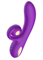 Фиолетовый вибратор-кролик с функцией вращения ствола (Цвет: фиолетовый)