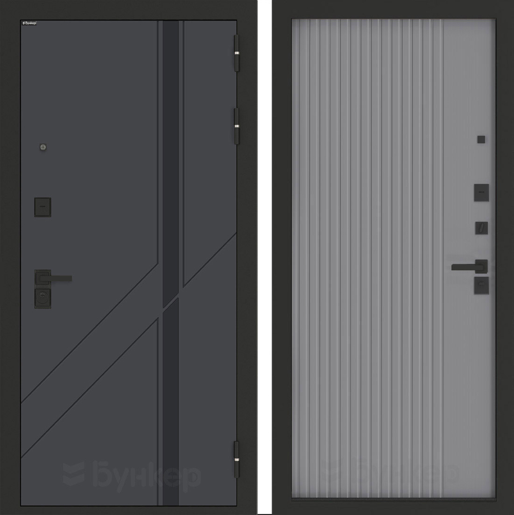 Входная дверь Бункер BN-12 - 29 Серый софт рельеф