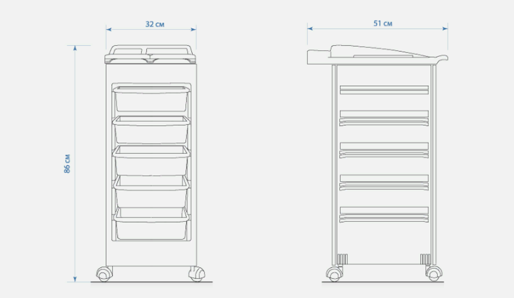 Парикмахерская тележка SD-3010A схема