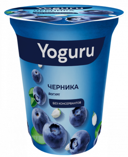 Йогурт YOGURU 1,5% стакан 310г Черника/12шт/Минск