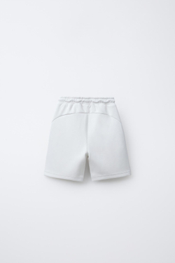 ZARA ШОРТЫ В СПОРТИВНОМ СТИЛЕ, ЭКРЮ