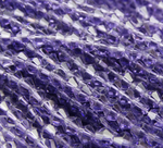 ББ031НН4 Хрустальные бусины "биконус", цвет: фиолетовый прозрачный, размер 4 мм, кол-во: 95-100 шт.