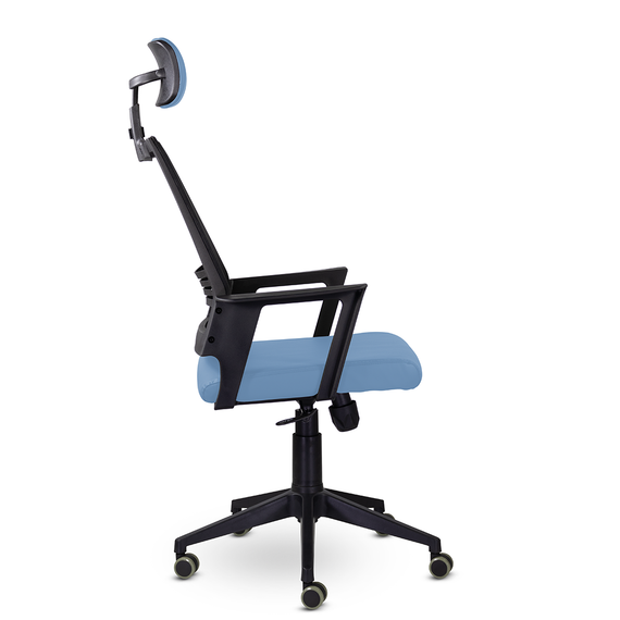 Кресло М-808 Аэро/Aero blackPL пластик Ср S-0420/NET202/S-0420 (светло-голубой)