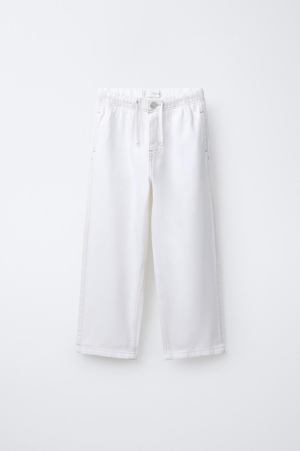 ZARA ДЖИНСЫ ШИРОКОГО КРОЯ, ЭКРЮ