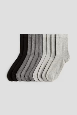 H&M Набор из десяти пар носков, серый