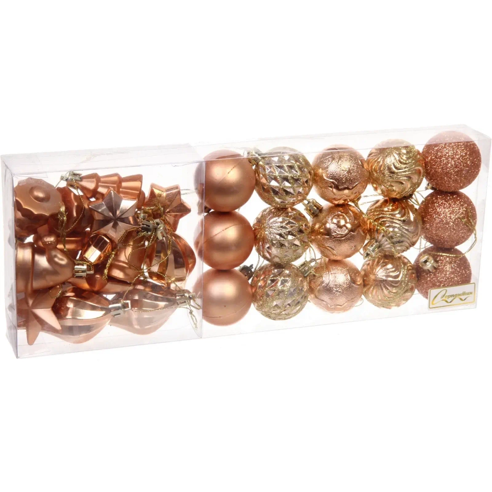 Набор ёлочных украшений «Elegant shine» 4 см (30 предмета), Шампань