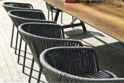 1"Санта-Фе" обеденная группа на 10 персон, стол HPL, плоский роуп