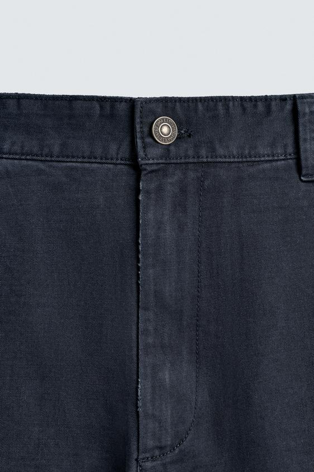 ZARA БРЮКИ CARROT FIT С ЭФФЕКТОМ ПОТЕРТОСТИ, МОРСКОЙ СИНИЙ