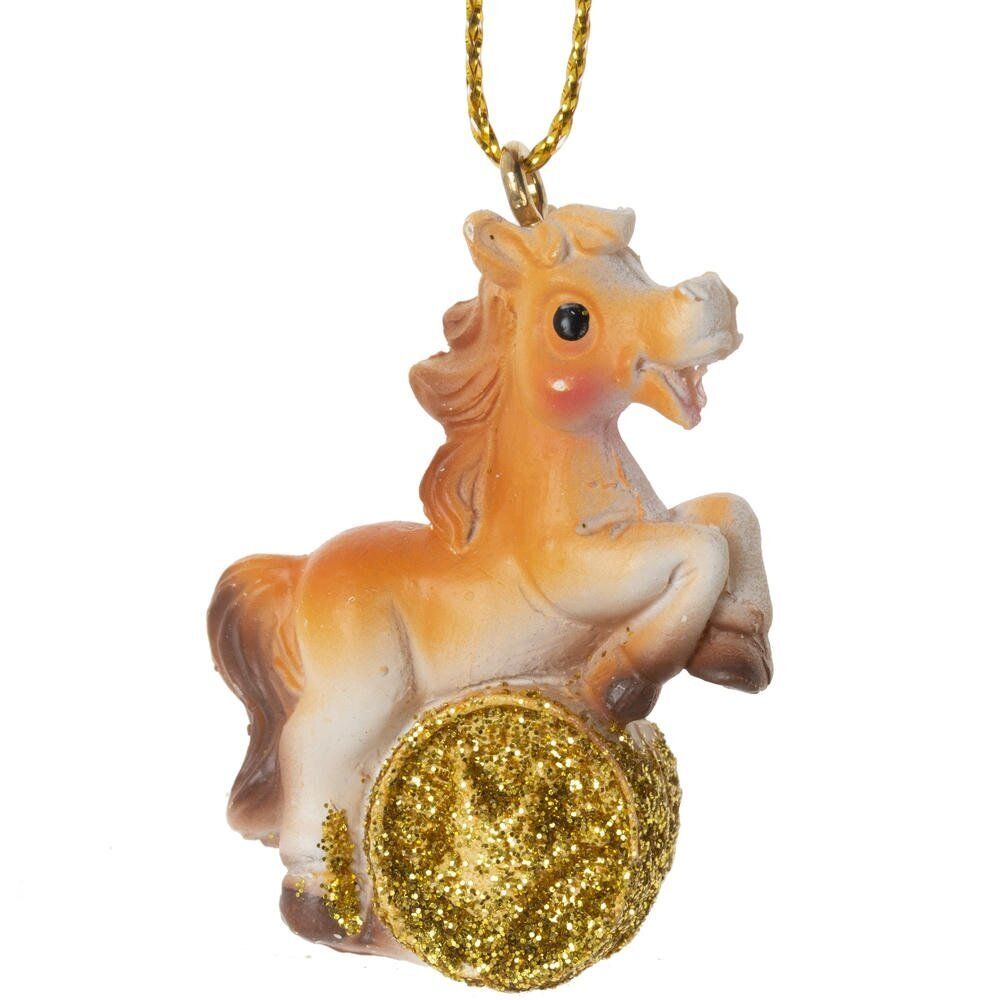 GAEM Фигурка декоративная подвесная "Лошадка", L3 W1,5 H4 см, 6в.