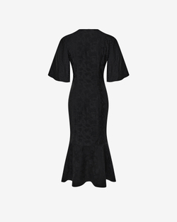 Платье миди из вискозы со струящимися рукавами