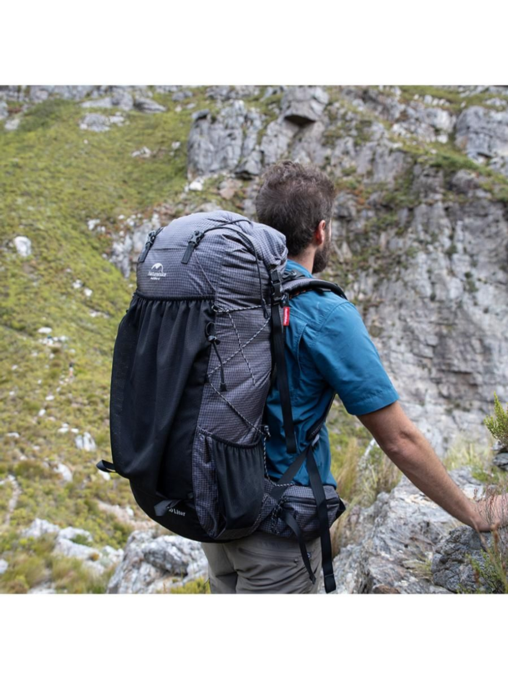 Рюкзак Naturehike Rock Series NH19BP095 60-65 л с рамой, dyneema, черный, 6927595761649