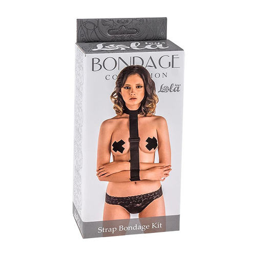 Ошейник с длинной лентой и наручниками Lola Games Strap Bondage Kit Plus Size 1060-02lola