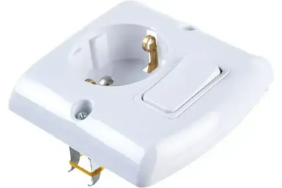 Розетка с заземлением NE-AD 16A, 250В и выключателем 10А*250В, IP20