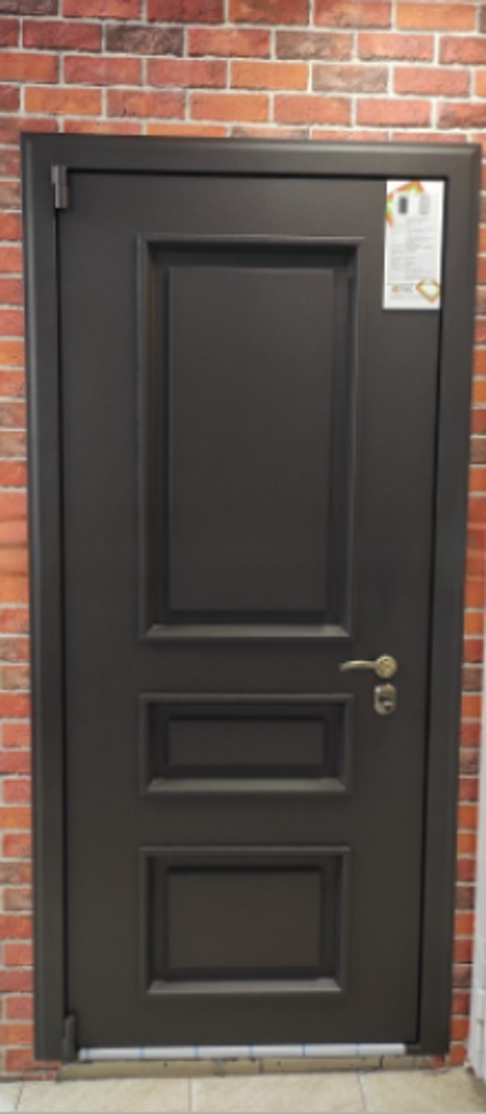 Уличная входная дверь с терморазрывом Лекс Айсберг 3К Муар коричневый / Сосна белая