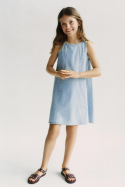 ZARA ДЖИНСОВОЕ ПЛАТЬЕ, ГОЛУБОЙ